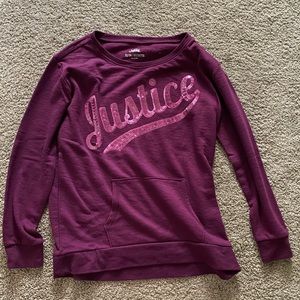 Justice maroon sweatshirt size 12/14 girls